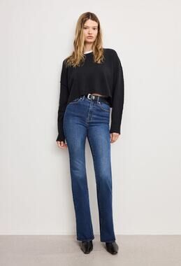 Good American Good Classic Bootcut Jeans High Rise Indigo Blue Denim Sz 8/29